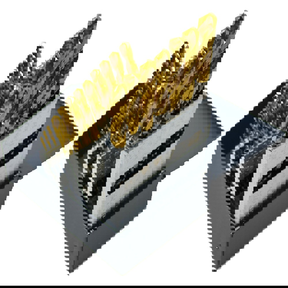 29PC 1350 HS-CO HD Jobber Length Drill TiN-Tipped Set